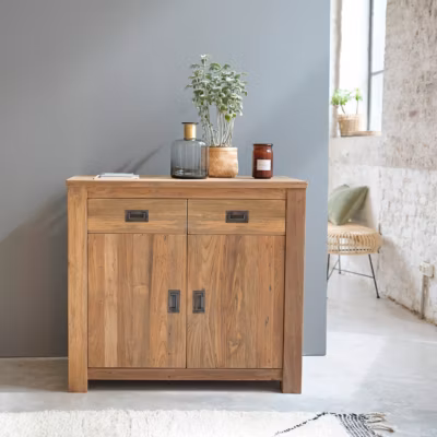 Buffet en bois de teck recyclé 100 cm