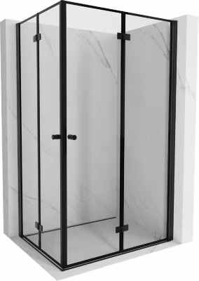 Mexen Mist-F Duo cabine de douche pliante droite 90 x 110 cm, cadre noir, noir – 8A6-090L-110P-70-70