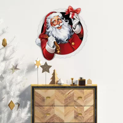 Sticker Noël père noël design – Autocollants stickers adhésifs noël – décoration fêtes – 50x50cm