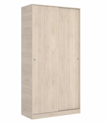 Armoire à portes coulissantes coloris naturel – Longueur 100 x Profondeur 50 x Hauteur 204 cm