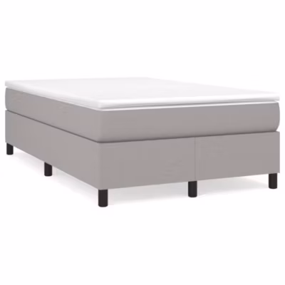 Lit double, Lit adulte, Cadre de lit à ressorts gris clair 120×200 cm tissu