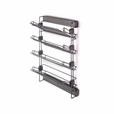 Emuca Porte-chaussures latéral coulissant pour placards et dressing Quartz, Droite, Acier, Titane