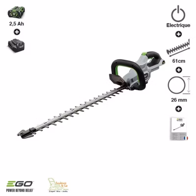 Pack sculpte-haies sans fil batterie et chargeur inclus lame double 60 cm Egopower HT2410E