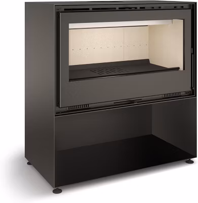TJ – Poêle à bois avec porte-bûches modèle JUCAR 49×70 de 6,4 kW avec 2 turbines tangentiels