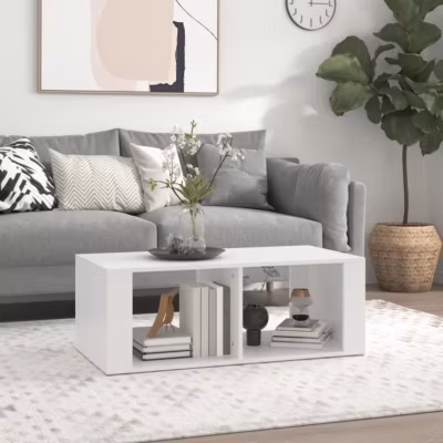 816520 vidaXL Table basse Blanc 100x50x36 cm Bois d&rsquo;ingénierie