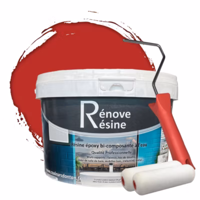 Peinture Résine multisupport Intérieur 0,5L – Faïence, Carrelage, Douche, Baignoire 5m² – RAL 3031 Rouge oriental