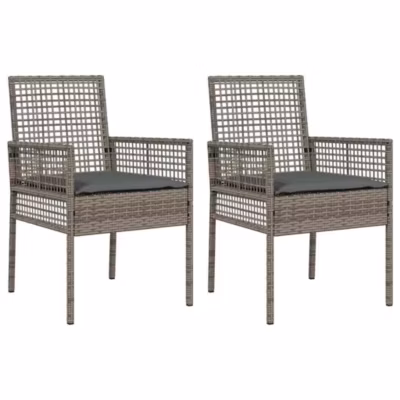 Chaise de jardin 2 pcs Gris 55 x 53 x 85 cm polyrotin vidaXL