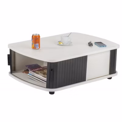 Table basse SIMMOB Lucky600 bois blanc noir 80x57x28 cm