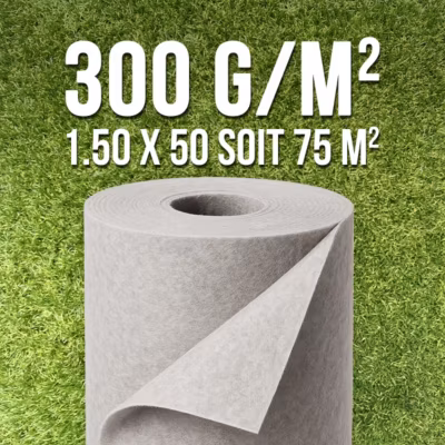Membrane de Geotextile 300grs 1.5Mx50M soit 75m2 MGS