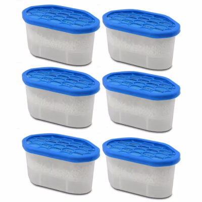 Lot de 6 déshumidificateur pour l&rsquo;humidité, absorbeur d&rsquo;humidité 180 gr, capacité 350 ml – L 15 x Profondeur 8.5 x Hauteur 8.5 cm