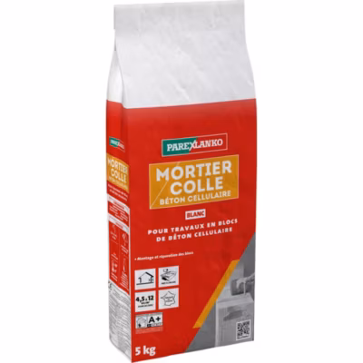 Mortier colle béton cellulaire blanc 5 kg Parexlanko