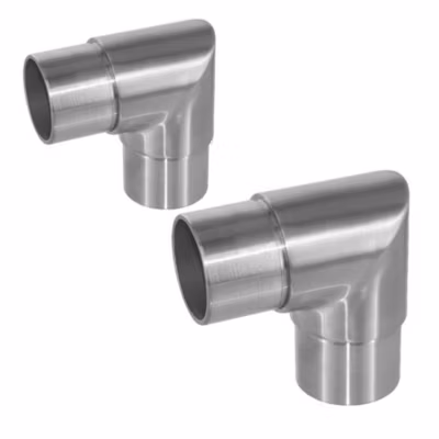 2 x Raccord 90 degrés angle vif pour tube diam. 42,4 x 2 mm – Inox 316