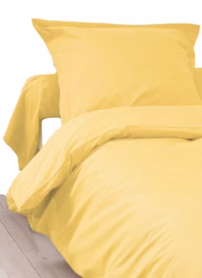 Housse de Couette Unie en 100 % Coton (140×200 cm – Jaune)