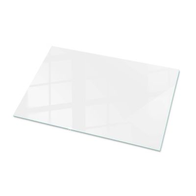 Dessus de table en verre trempé Wallfluent 100×70 cm Couleur blanche lisse