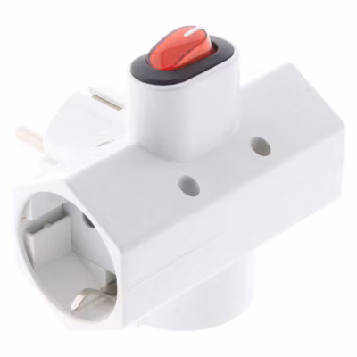 Triplite Schuko 16A + interrupteur – Blanc – Zenitech