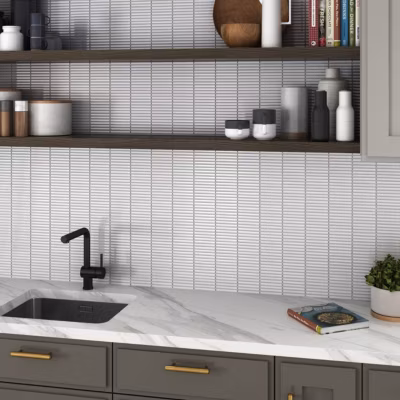 Mosaïque Kit-Kat Blanc Linea White 28,4×29,6 cm Intérieur/Extérieur