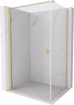 Mexen Mist-B cabine de douche pivotante 100 x 85 cm, transparent, or brossé – 8A2T-100-085-55-00