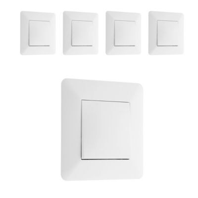 Lot de 5 boutons poussoirs Artezo – Blanc – Zenitech