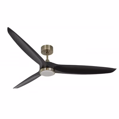 Bolt, Ventilateur déstratificateur d&rsquo;air, moteur chrome pales bois laquées noires 166 Cm, 100 % efficace été/hivers, avec lampe