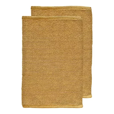Lot de 2 tapis de salle de bain 40 x 60 cm en coton moutarde – PEPPO