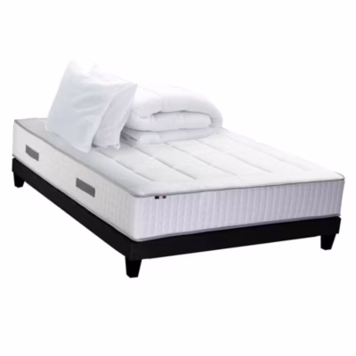 Pack matelas ressorts 7 zones sommier couette oreiller 140×190