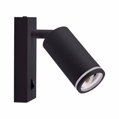 Applique Murale Noire avec Interrupteur pour Ampoule GU10 – SILAMP