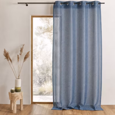 Voilage en organza fantaisie  – Effet « résille » (140×260 cm – Bleu)