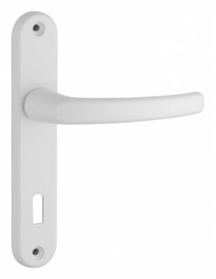 Ensemble de poignées pour porte de chambre Sultane trou de clé, carré 7mm, entr&rsquo;axes 165mm, blanc – THIRARD