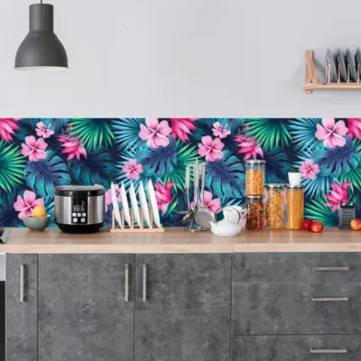 Crédence adhésive florale jungle 40×100 cm