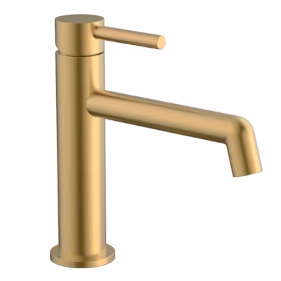 Robinet de lavabo monocommande OSO avec finition OR brossé en laiton Kibath