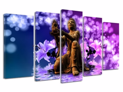 DECLINA, Tableau toile imprimée Zen, Tableau toile décoratif Zen et Orchidée, 150×80 cm