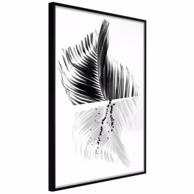 Affiche Murale Encadrée « Abstract Feather » 21 x 30 cm Noir
