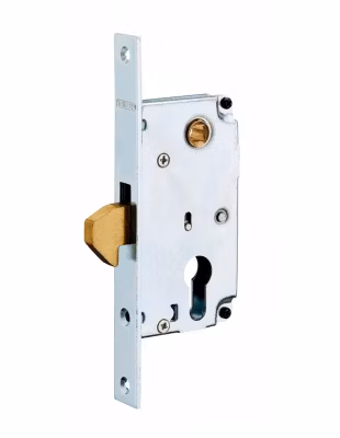 Boitier de serrure encastrable à cylindre pour portail, axe 40mm, bouts carrés, zingué – THIRARD