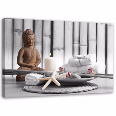 Tableau sur toile, Bouddha Brown Zen Spa 90×60 cm