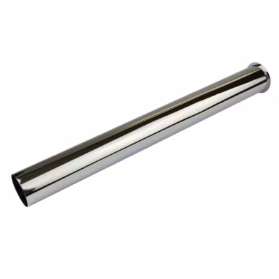 Tube d&rsquo;extension de siphon de vidange rond avec une finition chromée brillante en laiton Kibath