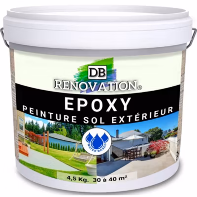 RESINE EPOXY Extérieur Terrasse Haute résistance – Gris ardoise 4,5KG (30 à 40m²) Prêt à l’emploi – Peinture sol béton DB-225