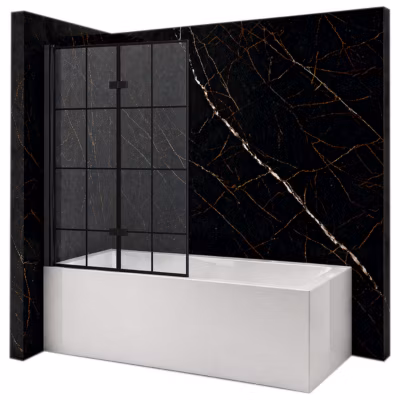 Silla Pare-baignoire HAMILTON, fixe, 120×150 cm, Noir