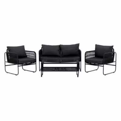 Salon de Jardin « Utah » 127cm Noir
