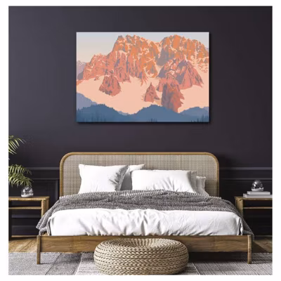 Tableau toile en kit LUMIERES DU MATIN 140 x 95 cm – Toile textile sans PVC, Made in France par Scenolia