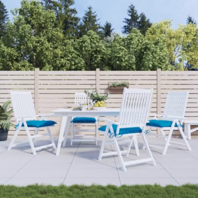 Prolenta Premium –  Coussins de chaise lot de 4 bleu clair 40x40x7 cm tissu oxford