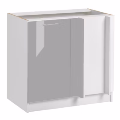Cuisineandcie – Meuble d&rsquo;angle bas Eco Gris Brillant 1 porte L 105 cm