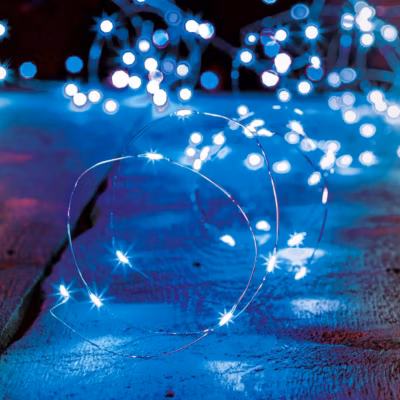 Guirlande lumineuse intérieur 4m bleu 40 led à piles – feeric lights & christmas