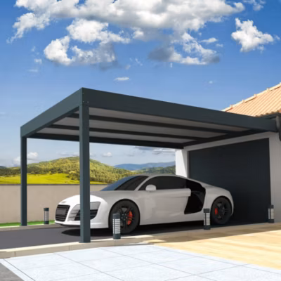 Carport isotoit MODERN Gris anthracite 5,02×3,50m (Kit LED 3 cotés)