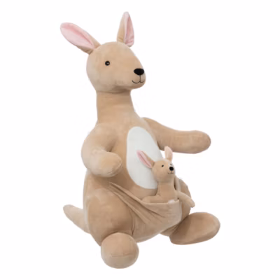 Peluche Kangourou XL (45×60 cm – Beige)