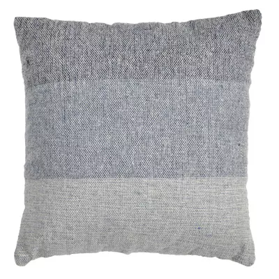 Coussin carré 40 x 40 cm coton brodé dégradé de bleu et écru – ABYSS
