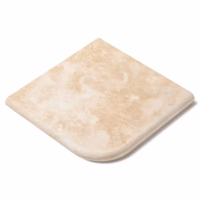 Margelle angle sortant Travertin Beige Clair 33x33x3 cm Bord 1/2 Rond (à l&rsquo;unité) – RO&rsquo;MA NATURE