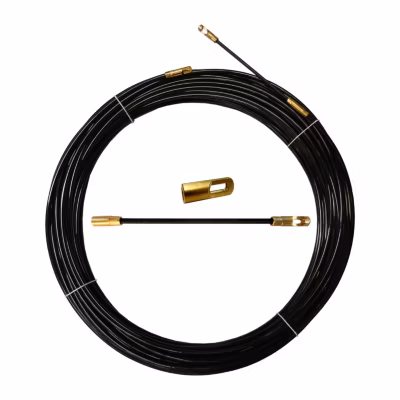 Aiguille tire-fils en nylon noir diamètre 4 mm, 10 mètres, avec terminaux interchangeables