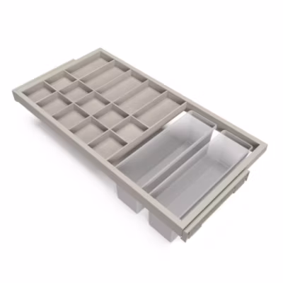 Emuca Kit de organisateur de tiroirs, plateau auxiliaire et cadre de coulissage soft close pour armoires, réglable, module 900mm,
