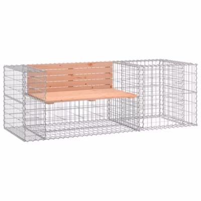 Banc de jardin avec panier en gabion bois massif de douglas vidaXL