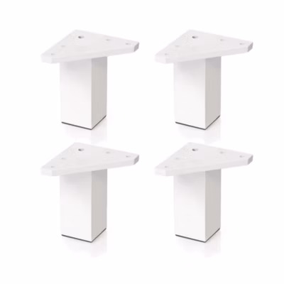 4 un. Pied carré pour meuble en plastique ABS résine ANTI-HUMIDITÉ 40x40mm hauteur 60mm blanc